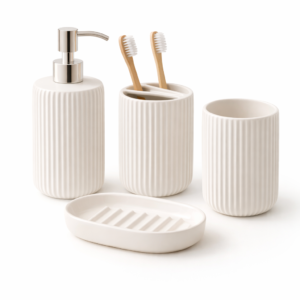 Kit banheiro porcelana 4 peças